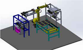 3D illustrasjon av robotcelle