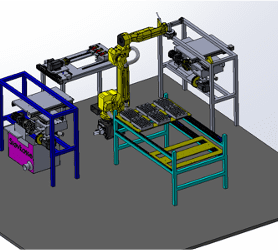 3D illustrasjon av robotcelle