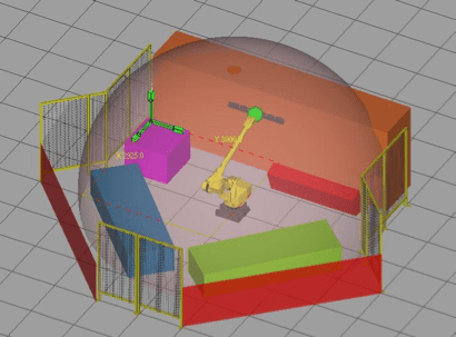 3D illustrasjon av robot og området rundt